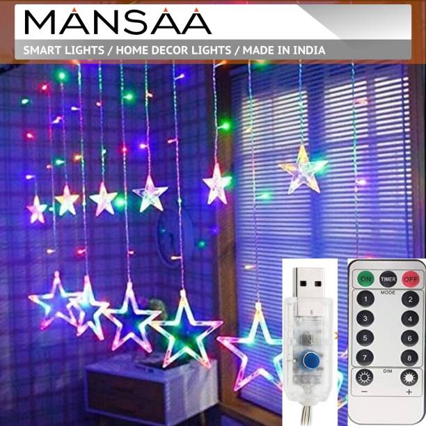 MANSAA 115 LEDs 2.06 m Multicolor Flickering Star Rice Lights