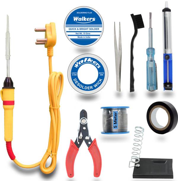 Walkers Electronic Gadget New 11 Items New Mobile Soldering and Desoldering Equipment Tool Machine Combo Kit Set with Flux Paste and Wire 25 W Simple