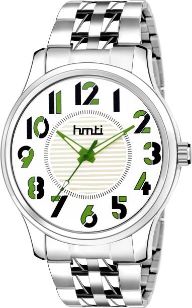 HMTI Stainless Steel Strap Water Resistant With Shock Proof Boys Quartz Analog Watch  - For Men