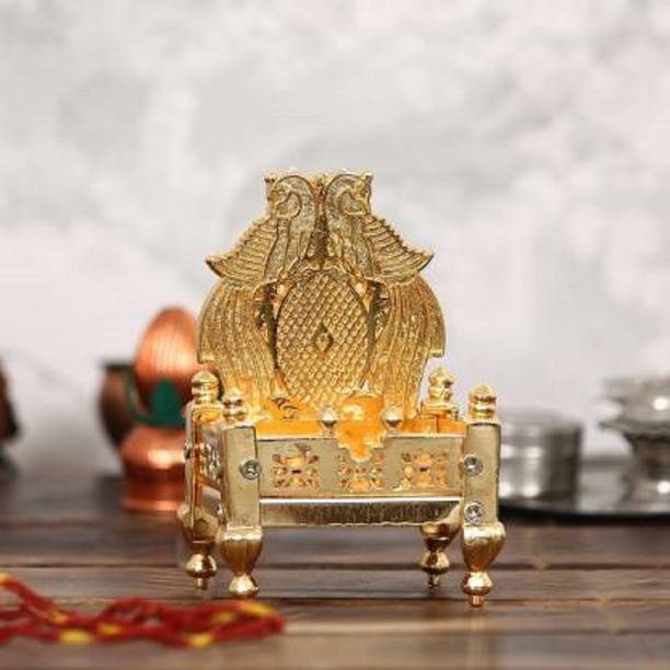 RivuTrendz Gold-plated, Laddu gopal, Singhasan Jhula