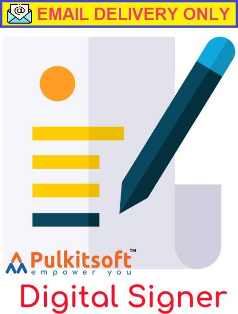 PULKITSOFT Digital Signer - Sign PDF using DSC, PFX, USB, PKCS12, Store Certificate | PDF Encryption | Windows 32/64 bit - 1 PC, 1 Year | Email Delivery in 2 hours- No CD/DVD | Professional Edition