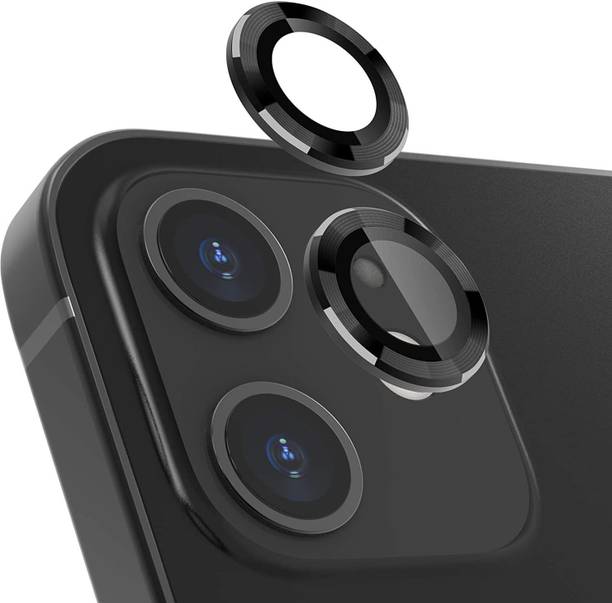 Unique4Ever Camera Lens Protector for Apple IPhone 12 Mini Metal Camera Ring Protector High Definition Anti-Scratch Dust Proof Bubble-Free Camera Lens ( BLACK )