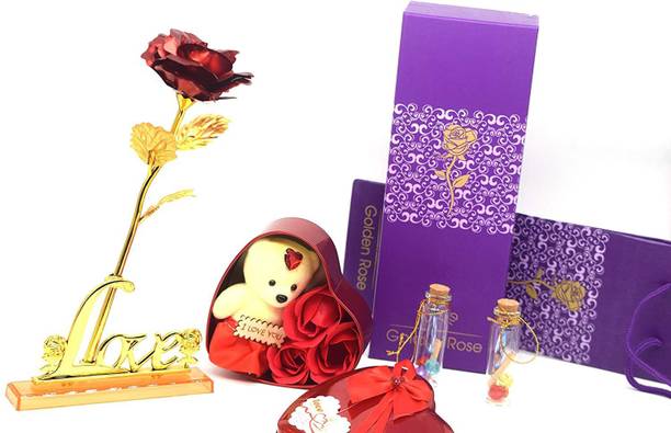 GIFTCITY Artificial Flower Gift Set