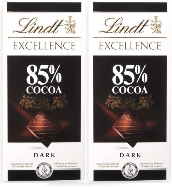 LINDT Excellence 85% Cocoa 100g Bar (Pack of 2) Bars