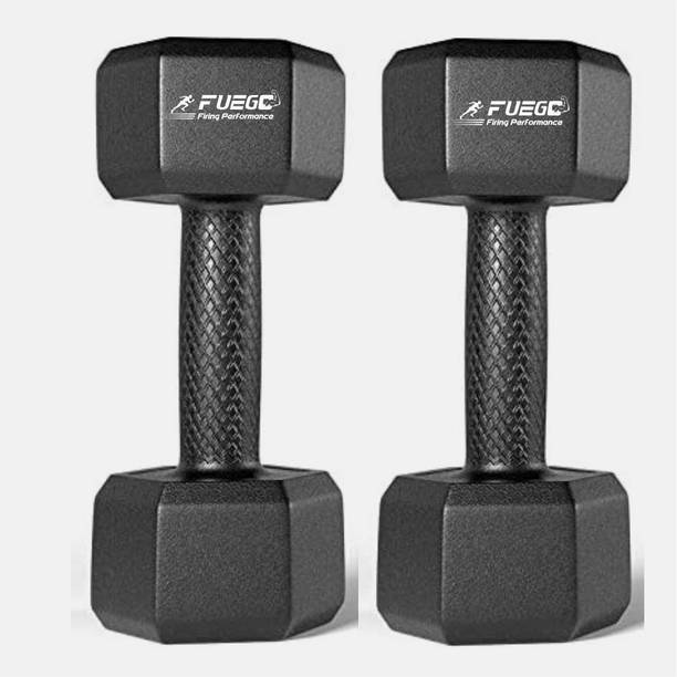 फुएगो PVC Set, 1 Pair , Hex , Home Gym 3KGSX2PCS निश्चित वजन डम्बल