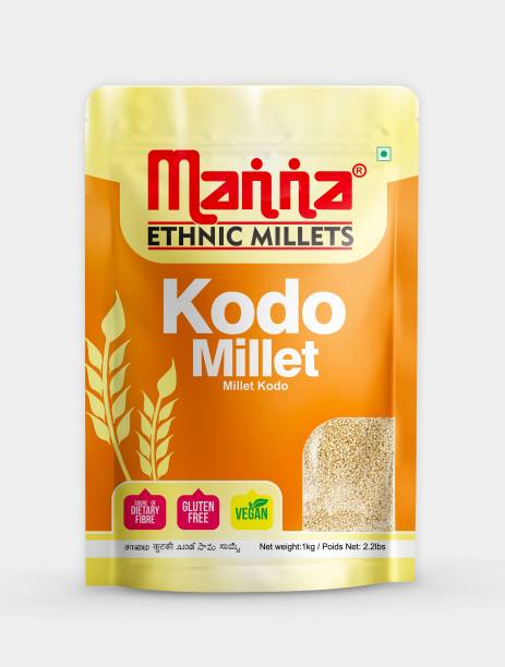 Manna Kodo Millet Natural Grains 1kg - (Kodra / Varagu / Arikelu / Hark / Varigu) | Native Low GI Millet Rice | High Protein & 100% More Fibre than Rice Kodo Millet