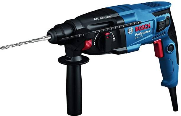 BOSCH GBH 220 Professional Rotary Hammer with SDS Plus Drill bits + SDS Chisel Kit (720W, 2.0J, 2.3 kg) Rotary Hammer Drill