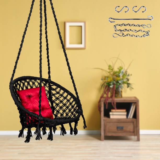 Swingzy Round Hanging Swing for Adults/Swing for Indoor/Outdoor, Home, Balcony/ Cotton Large Swing