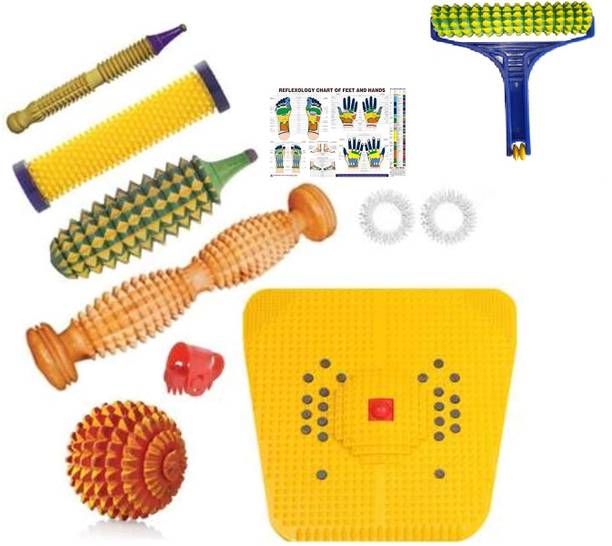 Acufit AF04 2000 Acupressure Tools kit combo Foot Mat With Magnets And Copper For Stress And Pain Relief Gym & Fitness Kit Massager