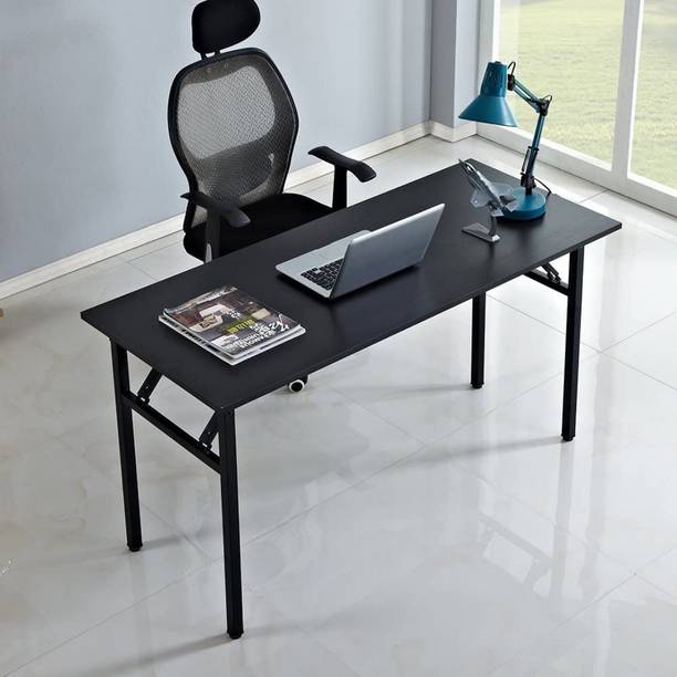 spacepanda Beco 6 x 2.5 Ft Multi-Purpose Folding Ply Laminated Top Table with Metal Frame Base for Computer, Banquet, Office, Home Engineered Wood Study Table