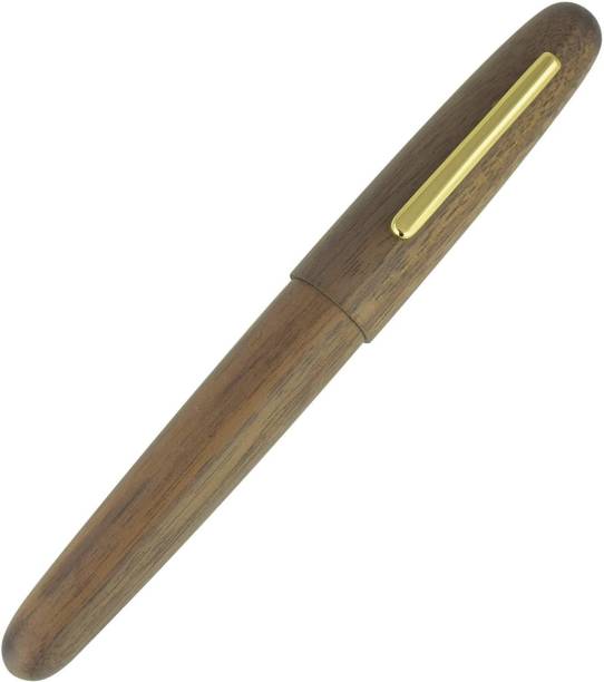 Levin Heritage Wooden Fountain Pen, Walnut wood Antique Natural Pens, Fine Nib With Refillable Ink Converter, Handcrafted Collection Gift Case Set Fountain Pen