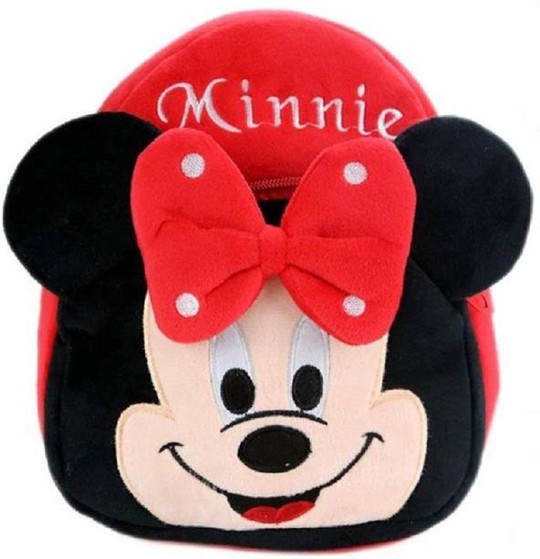 KAIN RedMinnie Mickey Mouse school backpack 12 inch velvet/nursery Plush school Bag, backpack, fabric material school bag School Bag (10L) Backpack Plush Bag