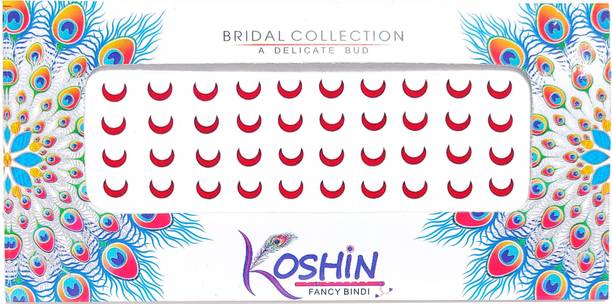 Koshin Red Half Moon Shape Medium Size ( Chand Bindi ) Forehead Red Bindis
