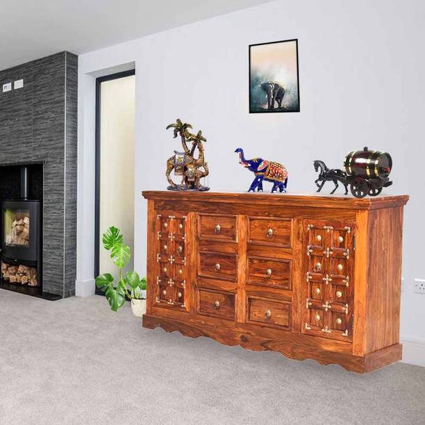 House Of Kuber Solid Wood Free Standing Sideboard