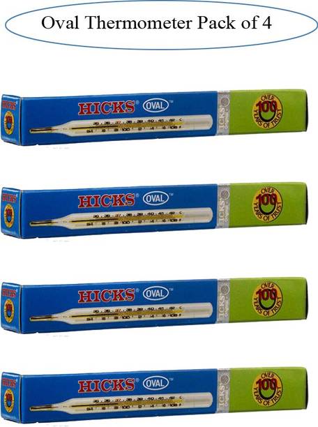 Hicks Clinical Thermometer (Pack of 4) Thermometer OVAL Thermometer