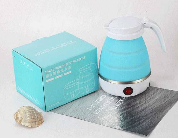 SEYON Folding Electric Travel Fold-able Food Grade Electric Kettle Portable Silicone Collapsible Kettle 110-240V 600ML for Most Travel and Home & Office Use Electric Kettle Beverage Maker