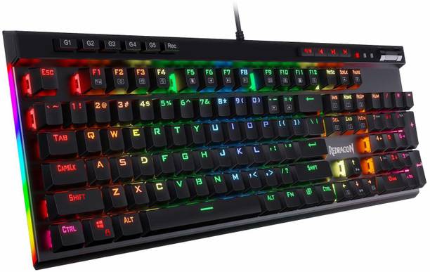 Redragon Vata K580 RGB Mechanical Keyboard with Blue Switch Wired USB Standard Gaming Keyboard Compatible with Desktop, Laptop, Mac