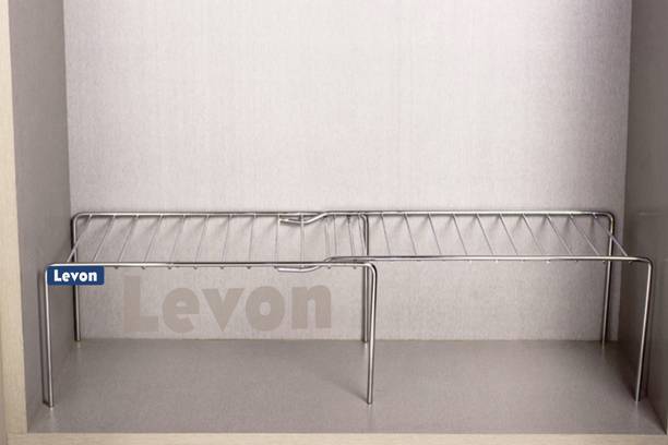 Levon Containers Kitchen Rack Steel Kitchen Dish Rack | Expandable Storage Shelves for Kitchen Cabinets | Multipurpose Organizer Extend up to 580 mm