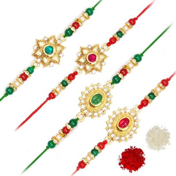 Designer RKCB4001 Gold Finish Rakhi by maayeri JEWELS