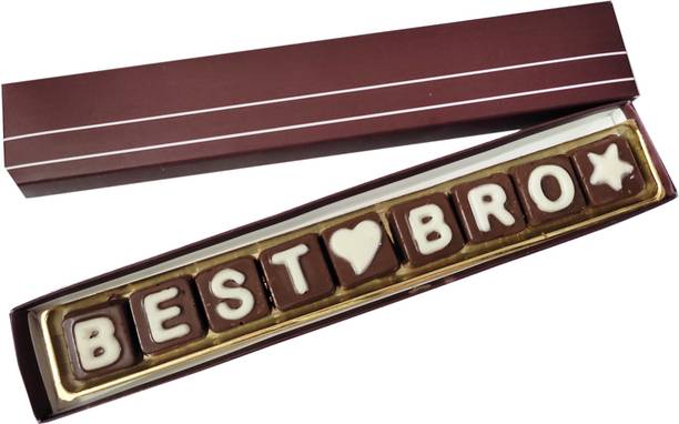 FabBites Best Bro Chocolate Message, Handmade Chocolates for Brother, Rakhi Gift Handmade Chocolates For Brother Bars