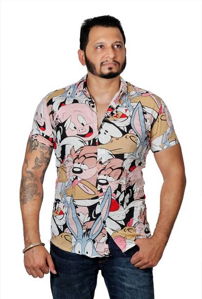 pariferry Men Printed Party Multicolor Shirt