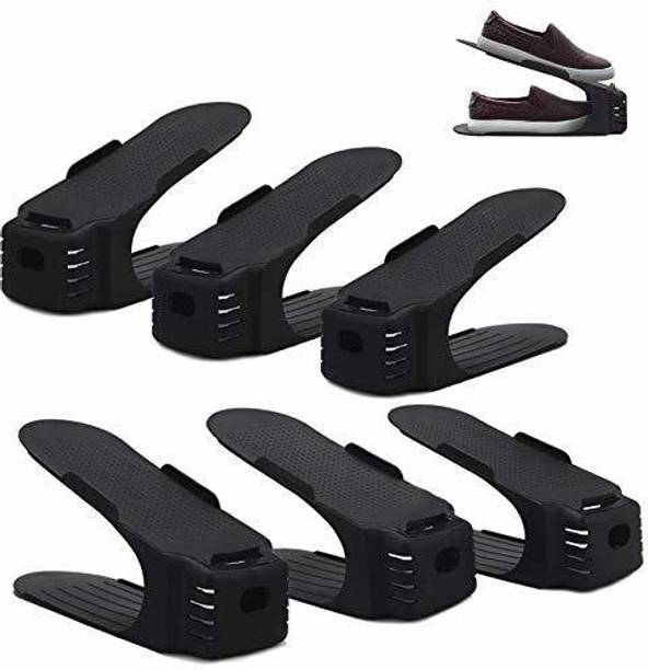 Jiyan Enterprise Shoe Slots Organizer for Closet Shoe Space Saver, Double Layer Shoe Rack Organizer Holder for Closet Plastic Shoe Stand