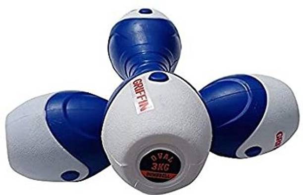 ग्रिफिन Oval Shape Dumbbells Set For Men Oval Dumbbells 3kg White Fixed Hand Oval Dumbbell निश्चित वजन डम्बल