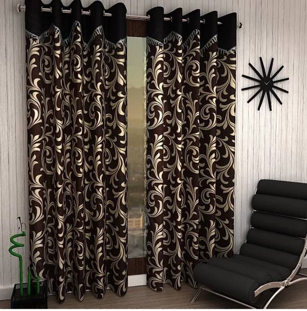 Achintya 274 cm (9 ft) Polyester Semi Transparent Long Door Curtain (Pack Of 2)