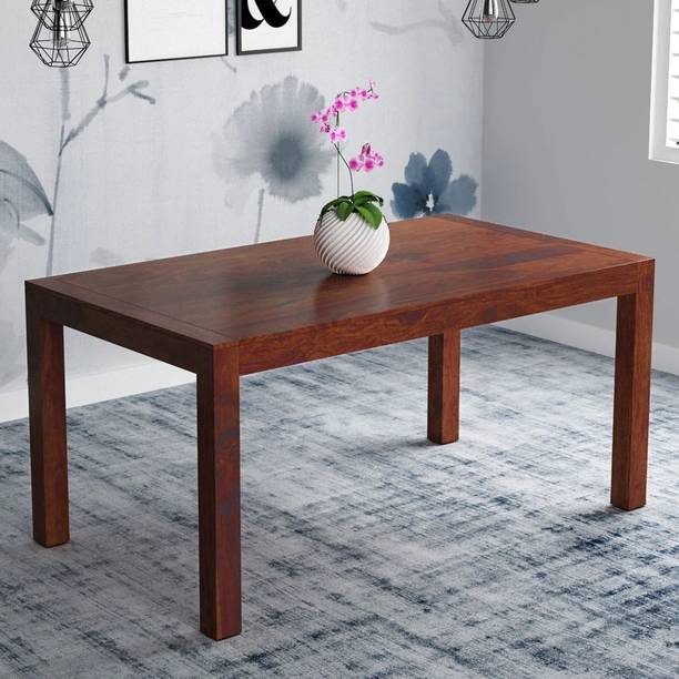 Taskwood Furniture Solid Sheesham Wood Six Seater Dining Table For Dining Room/ Hotel/ Café | Solid Wood 6 Seater Dining Table
