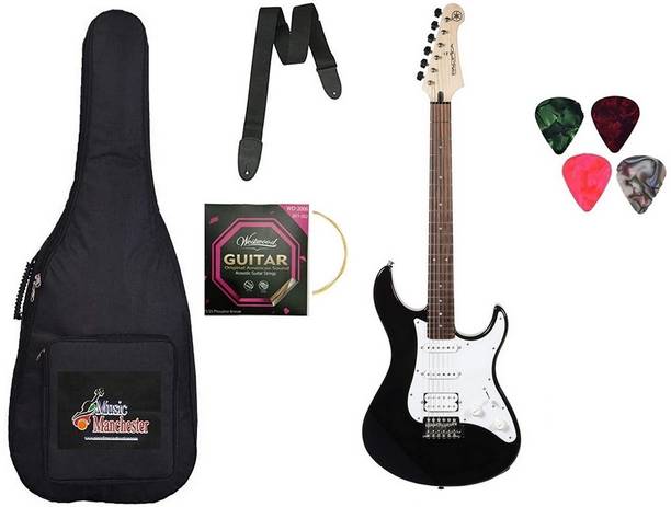 YAMAHA Pacifica PAC012 Black Solid Body Electric Guitar (Black) Combo Pack Solid Body Electric Guitar