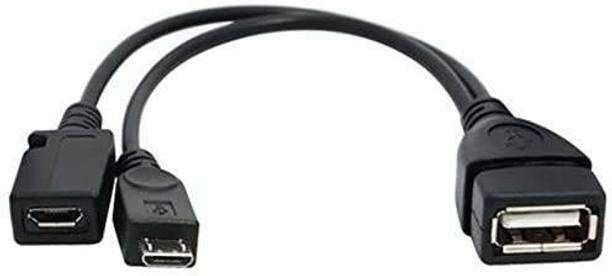 KIPZO Micro USB Cable 2 A 0.5 m 2 in 1 Y Splitter Stick Amazon Aadhar OTG Host Cable
