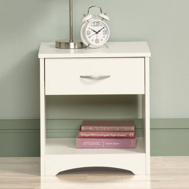 Furniture Mart White Great Finish Solid Multi Storage Side Table Solid Wood Side Table
