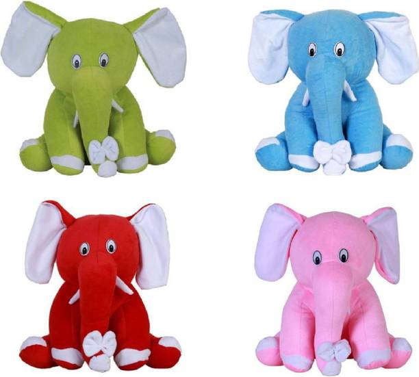 Gifteria Premium Quality Plush Elephant Toys, Pack of 4, Elephant soft toy made for kids and your loved ones, Birthday gift, Anniversary gift, Decorative stuff  - 26 cm