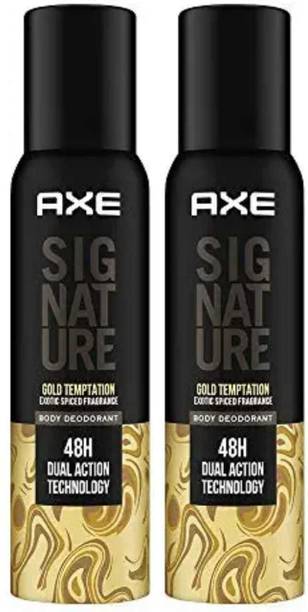 AXE Signature Gold Temptation Long Lasting No Gas Body Deodorant For Men,122ml pack of 2 (244ml) Deodorant Spray  -  For Men