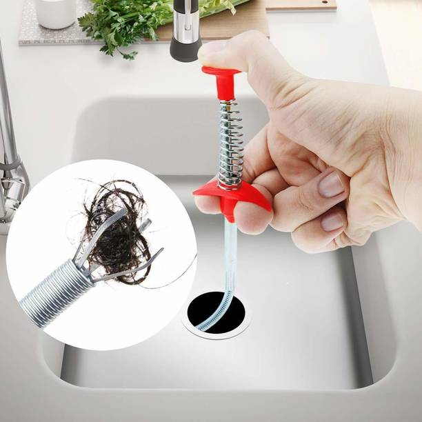 MAAUVTOR Drain Pipe Cleaning Spring Stick, Hair Catching Drain Pipe Cleaning Claw Wire, Sink Cleaning Stick Sewer Sink Tub Dredge Remover, Spring Drain Pipe Basin Cleaner Tool Sink Plug
