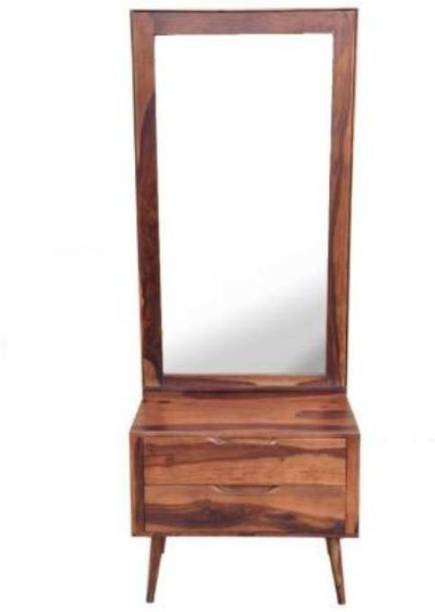 o my furniture Wooden Dressing Table for Bedroom with Rectangular Long Mirror | Decorative Dresser with 1 Drawer Storage | Sheesham Wood Solid Wood Dressing Table
