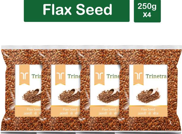 Trinetra Best Quality Flax Seed / Alsi 250gm Each (Pack of 4) (1000gm) Brown Flax Seeds