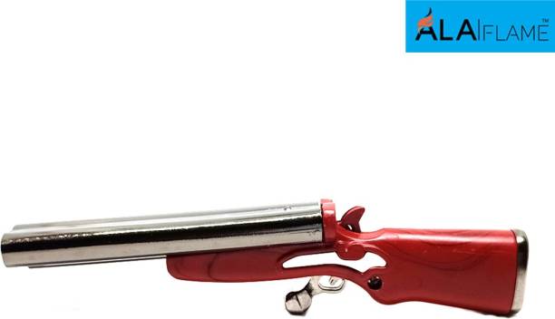 Ala Flame Metal Premium Essential Antique Refillable Double Barrel Shot Gun Shape Designer Lighter - Slim Design - Windproof Lighter Pocket Lighter