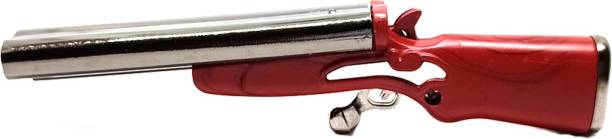 Point Zero Metal Premium Essential Antique Refillable Double Barrel Shot Red Gun Shape Designer Lighter - Slim Design - Windproof Lighter Pocket Lighter