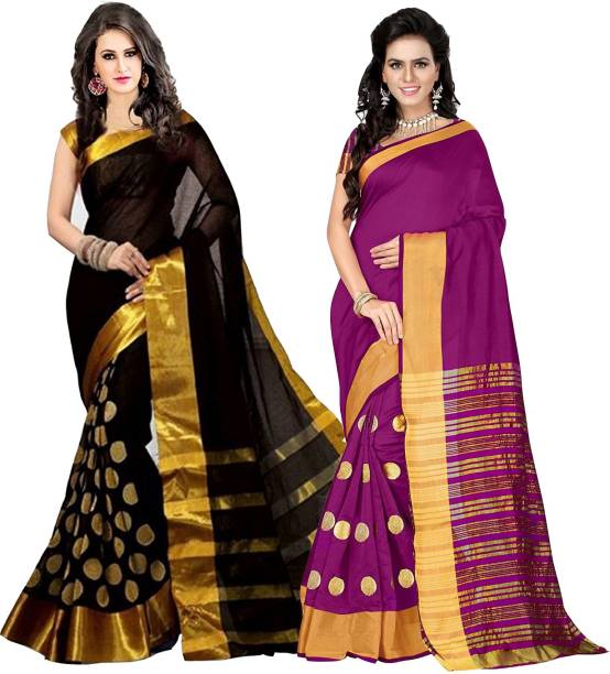 Bhuwal Fashion Woven Kanjivaram Cotton Silk Saree