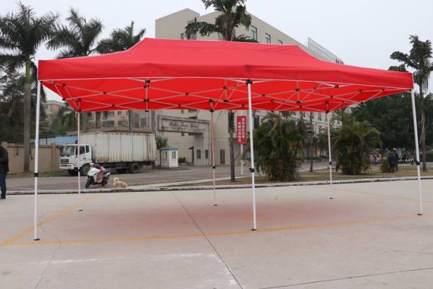 HM 3X6m/10X20 FT 35Kg RED Heavy Duty Gazebo Canopy Tent- 2 min easy installation Metal Gazebo
