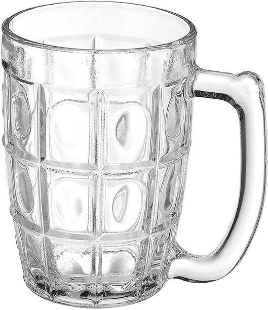 Madhawar store Beer Mug Glass for Home Dining Tableware Beer/Juice Cold Beverages - 375ml Glass Set Beer Mug