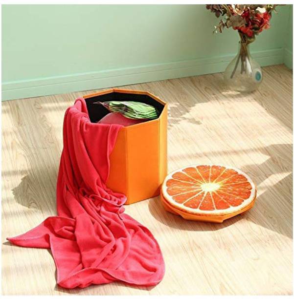 madago 3D Fruit Shaped Folding Foot Stool Seat Foldable Storage Box Multi-Functional Home Room Decoration Living & Bedroom Stool