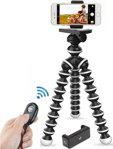 Sulfur Gorilla Tripod/Mini Tripod [10 inch+ 3 inch clip] fully flexible rotatable mobile stand/holder with Remote & clip holder for all Mobile Phone DSLR & Action Cameras/projector Tripod, Tripod Kit, Tripod Bracket