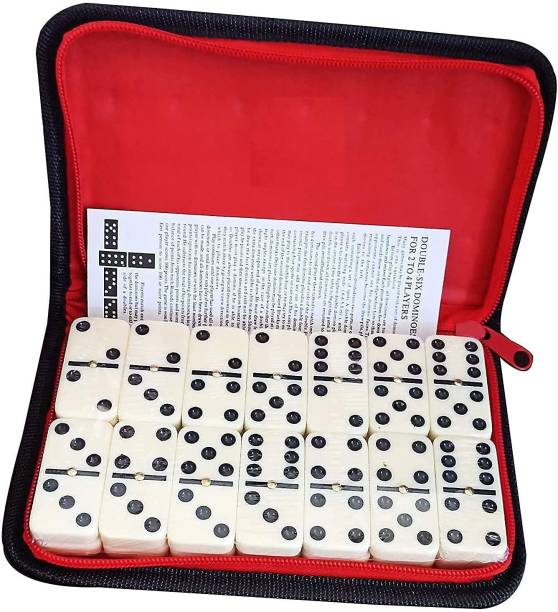 XIZOEN 28Pcs Double Six Dot Set Toy for Kids Domino Educational Game in Zipper Bag Case
