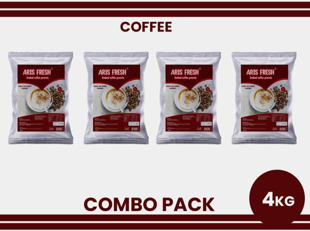Aris fresh Instant Coffee Premix - Combo Pack | 4 Kg |Pack of 4 x 1 Kg | Makes 340 Cups | Suitable for all Vending Machines | Milk not required| Rich taste as Home Made | For Manual Use – Just Add Hot Water Instant Coffee Premix (4kg) Instant Coffee
