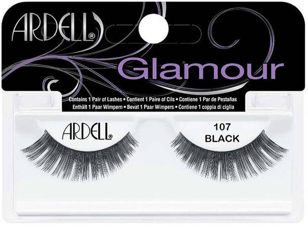 Ardell GLAMOUR 107 BLACK-60710 + Duo Clear Glue 1g Pack of 1 Number of piece 2