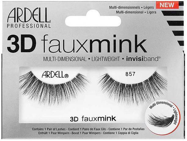 Ardell 3D FAUX MINK 857 BLACK - 67453 + Duo Clear Glue 1g Pack of 2 Number of piece 1