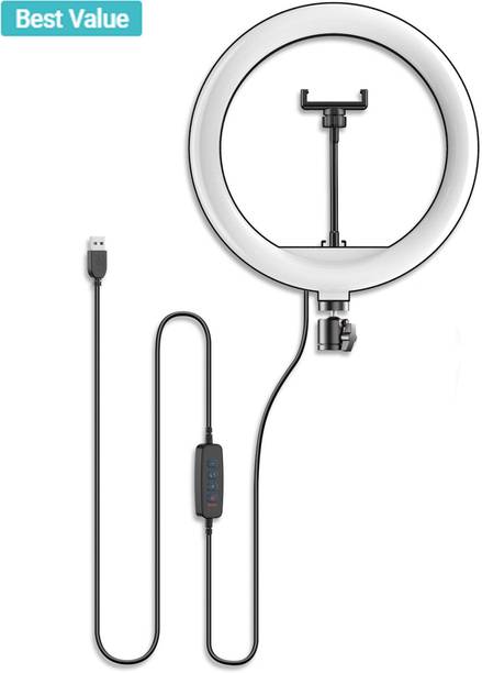 Klat Su Best Quality Big Selfie Ring Light Flash {MX Taka-Tak,Jos,Moj} Value For Money 10 Inches Big LED Selfie Ring Light Big Selfie Ring Light Enhancing Ring Light with 3 Level of Brightness for Photography Video Calling LED{Only Big Selfie Light Not Include Ring Flash