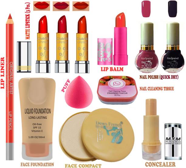 CLUB 16 Professional Makeup Kit of 12 Makeup Items for Newly Wed Women, Office & College Going Girls AGRR37